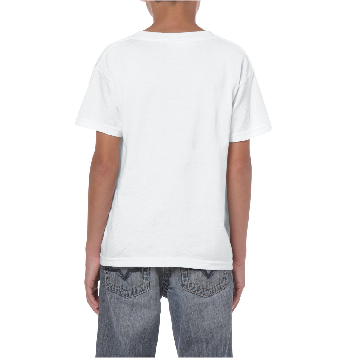 White - Pack Shot - Gildan Childrens-Kids Cotton Heavy T-Shirt