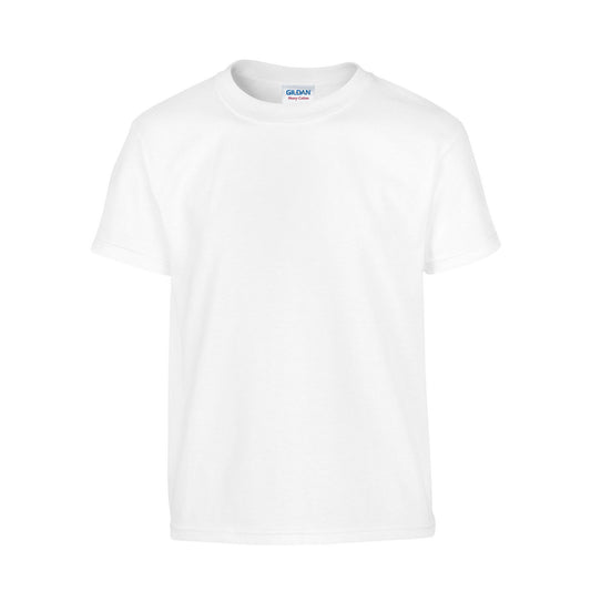 White - Front - Gildan Childrens-Kids Cotton Heavy T-Shirt