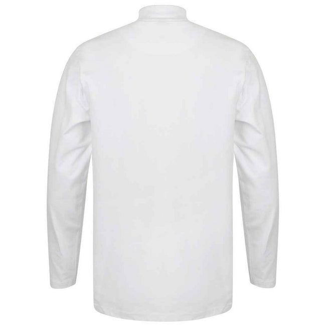 White - Back - Henbury Mens Roll Neck Long-Sleeved Top