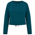 Peacock Green - Front - Native Spirit Womens-Ladies Oversized Crop Sweatshirt