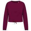 Cherry Purple - Front - Native Spirit Womens-Ladies Oversized Crop Sweatshirt