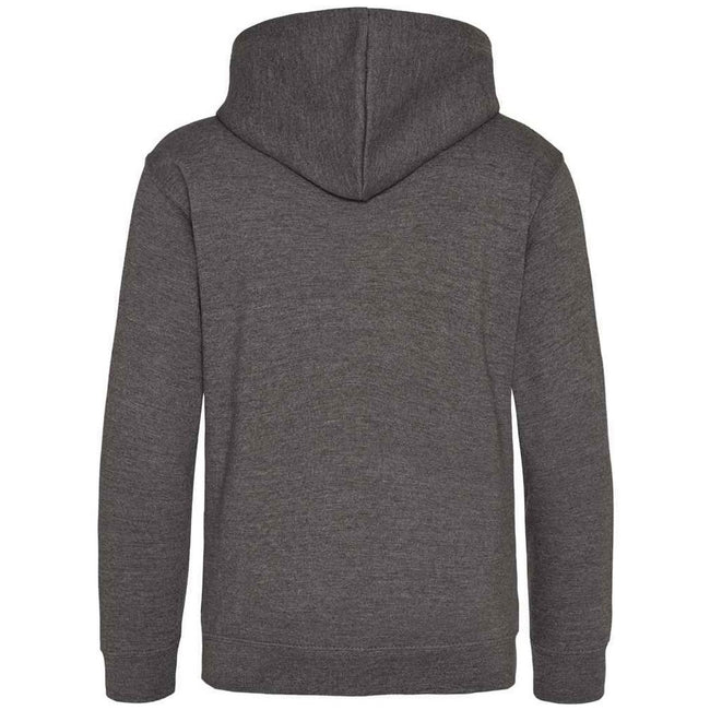 Charcoal - Back - AWDis Cool Childrens-Kids Plain Hoodie