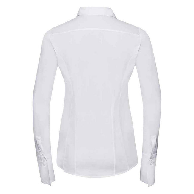 White - Back - Russell Collection Womens-Ladies Ultimate Stretch Formal Shirt