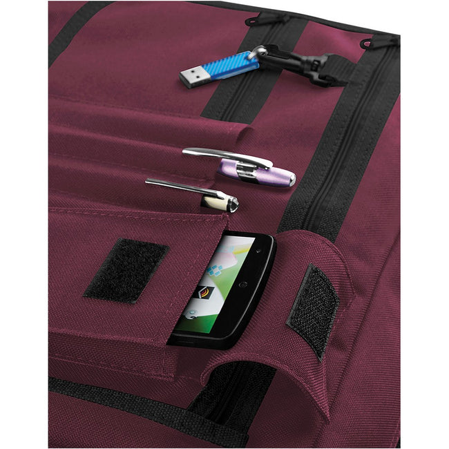 Burgundy - Side - Bagbase Contrast Detail Messenger Bag