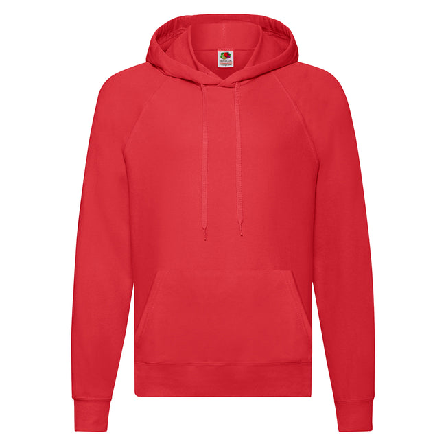 Red - Front - Fruit Of The Loom Unisex Adult Lightweight Hooded Sweatshirt