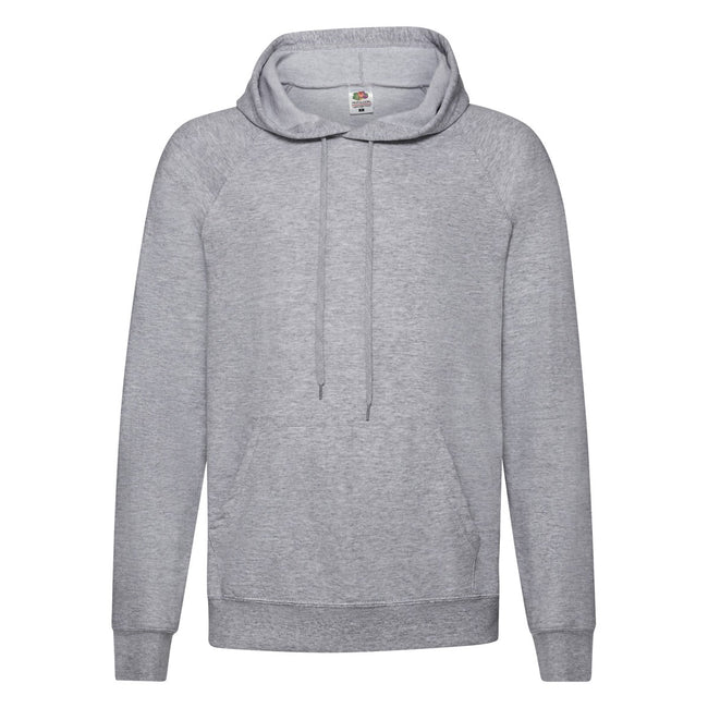Heather Grey - Front - Fruit Of The Loom Unisex Adult Lightweight Hooded Sweatshirt