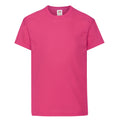 Fuchsia - Front - Fruit Of The Loom Childrens-Kids Original T-Shirt