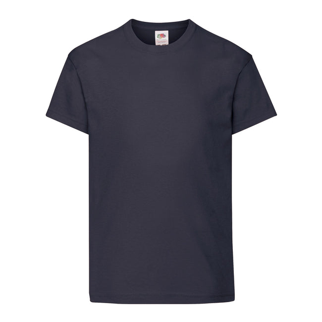 Deep Navy - Front - Fruit Of The Loom Childrens-Kids Original T-Shirt