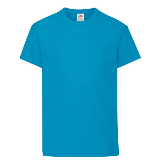 Azure - Front - Fruit Of The Loom Childrens-Kids Original T-Shirt