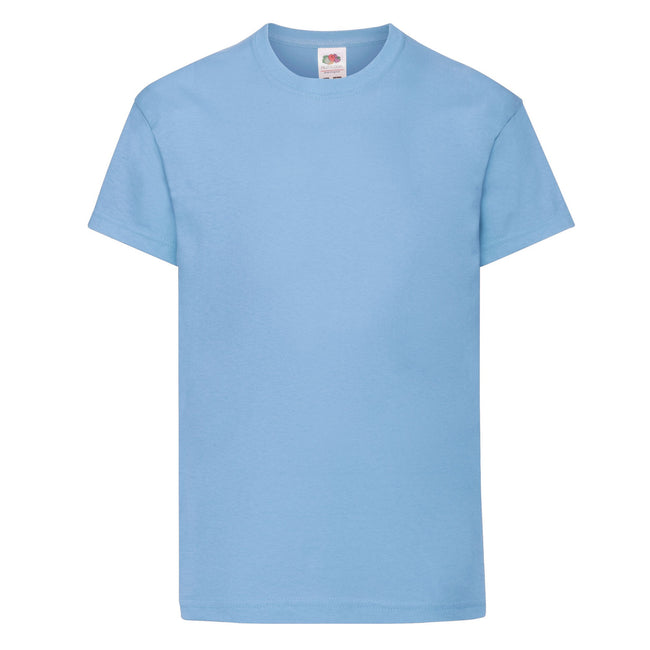 Sky Blue - Front - Fruit Of The Loom Childrens-Kids Original T-Shirt