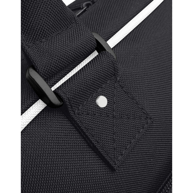 Black-White - Back - Bagbase Piped Messenger Bag