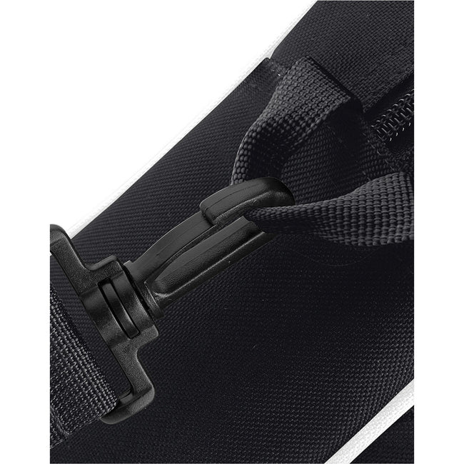 Black-White - Side - Bagbase Piped Messenger Bag