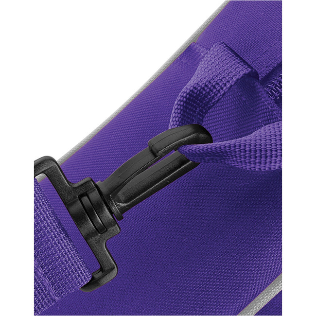 Purple-Light Grey - Side - Bagbase Piped Messenger Bag