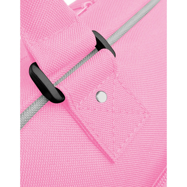 Classic Pink-Light Grey - Back - Bagbase Piped Messenger Bag