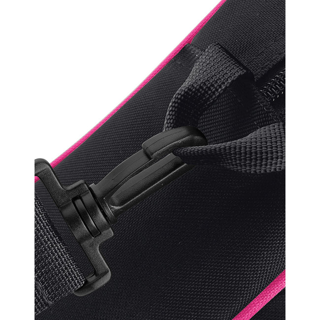Black-Fuchsia - Side - Bagbase Piped Messenger Bag