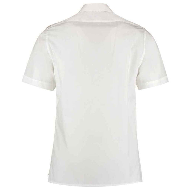 White - Back - Kustom Kit Mens Short-Sleeved Pilot Shirt