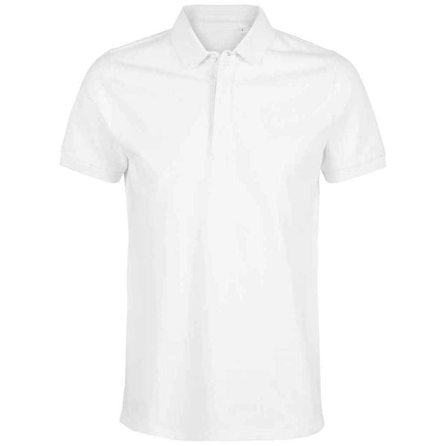 Optic White - Front - NEOBLU Mens Owen Pique Polo Shirt
