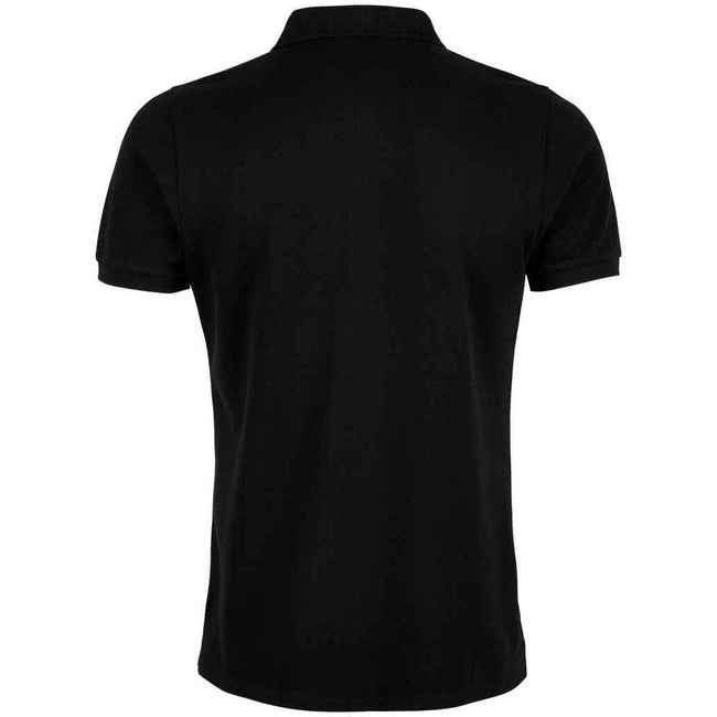 Deep Black - Back - NEOBLU Mens Owen Pique Polo Shirt