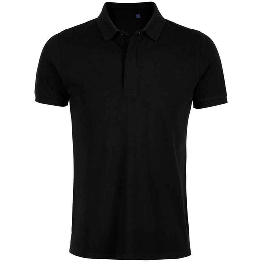 Deep Black - Front - NEOBLU Mens Owen Pique Polo Shirt