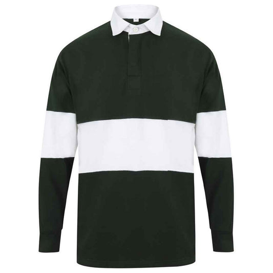 Bottle-White - Front - Front Row Unisex Adult Panelled Rugby Shirt