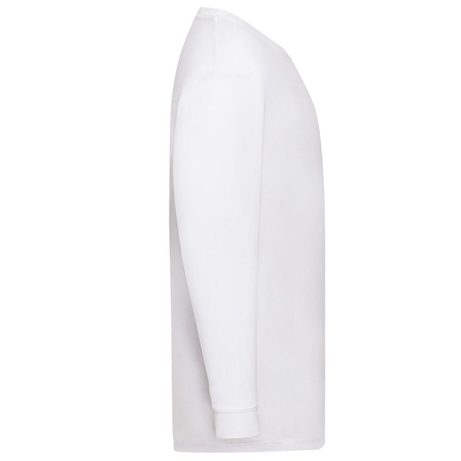 White - Side - Fruit of the Loom Childrens-Kids Value Long-Sleeved T-Shirt