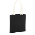 Black-Natural - Front - Westford Mill EarthAware Organic Bag For Life Contrast Handle 10L Tote Bag
