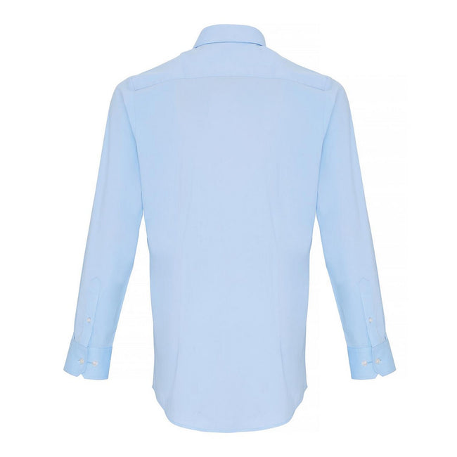 Pale Blue - Back - Premier Unisex Adult Poplin Stretch Long-Sleeved Shirt
