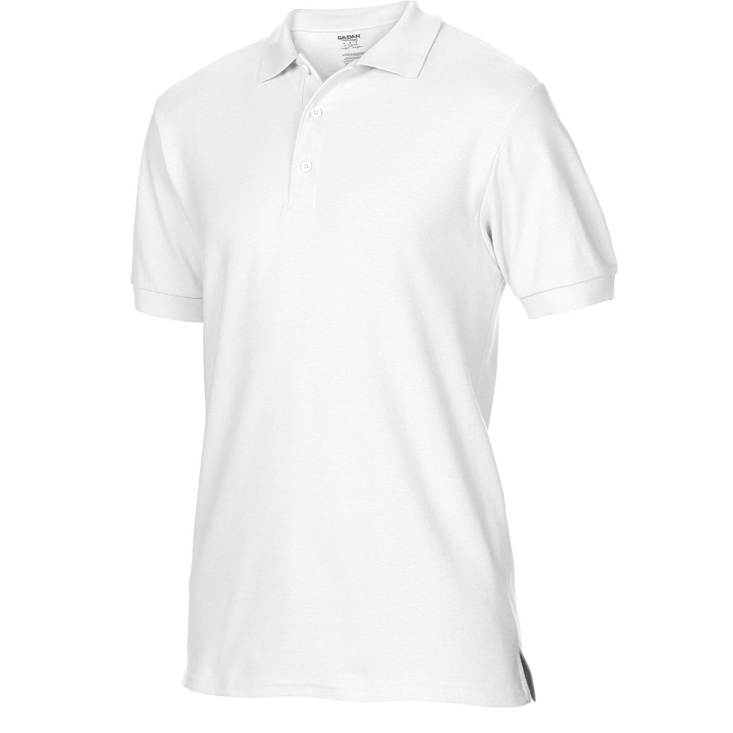 White - Side - Gildan Mens Premium Double Piqué Polo Shirt