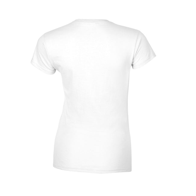 White - Back - Gildan Womens-Ladies Ringspun Cotton Soft Touch Fitted T-Shirt
