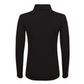 Black - Back - Skinni Fit Womens-Ladies Feel Good Stretch Roll Neck Long-Sleeved T-Shirt