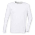 White - Front - Skinni Fit Mens Feel Good Stretch Long-Sleeved T-Shirt