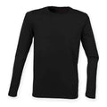 Black - Front - Skinni Fit Mens Feel Good Stretch Long-Sleeved T-Shirt
