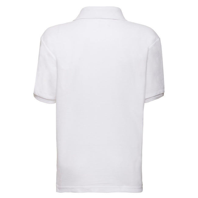 White - Back - Fruit of the Loom Childrens-Kids Piqué Polo Shirt