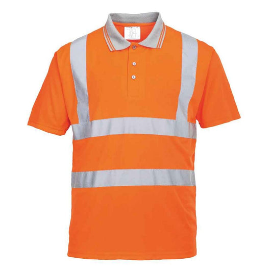 Orange - Front - Portwest Unisex Adult High-Vis Polo Shirt