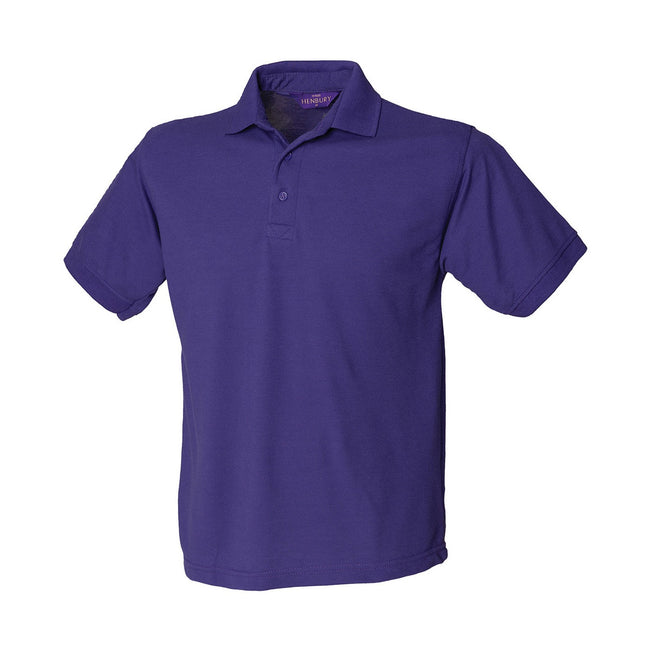 Purple - Front - Henbury Mens Polycotton Heavy Polo Shirt