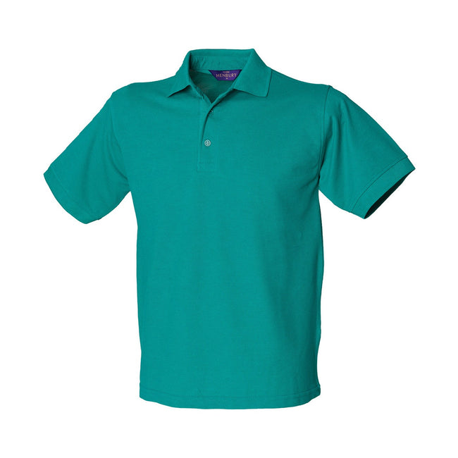 Jade - Front - Henbury Mens Polycotton Heavy Polo Shirt