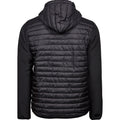 Black - Back - Tee Jays Mens Crossover Hooded Padded Jacket