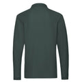 Forest Green - Back - Fruit of the Loom Mens Premium Pique Long-Sleeved Polo Shirt