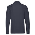 Deep Navy - Back - Fruit of the Loom Mens Premium Pique Long-Sleeved Polo Shirt