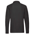Black - Back - Fruit of the Loom Mens Premium Pique Long-Sleeved Polo Shirt