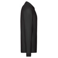 Black - Side - Fruit of the Loom Mens Premium Pique Long-Sleeved Polo Shirt