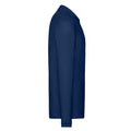 Navy - Side - Fruit of the Loom Mens Premium Pique Long-Sleeved Polo Shirt