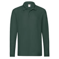 Forest Green - Front - Fruit of the Loom Mens Premium Pique Long-Sleeved Polo Shirt