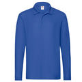 Royal Blue - Front - Fruit of the Loom Mens Premium Pique Long-Sleeved Polo Shirt