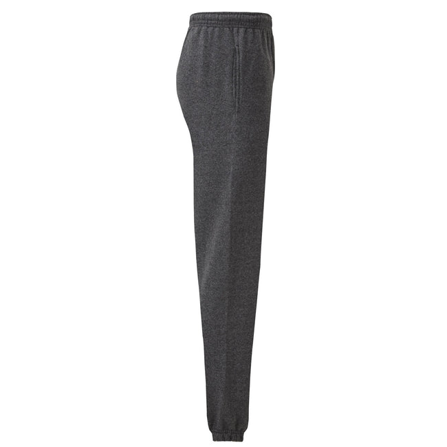 Dark Heather - Side - Fruit of the Loom Unisex Adult Classic Heather Elasticated Hem Jogging Bottoms