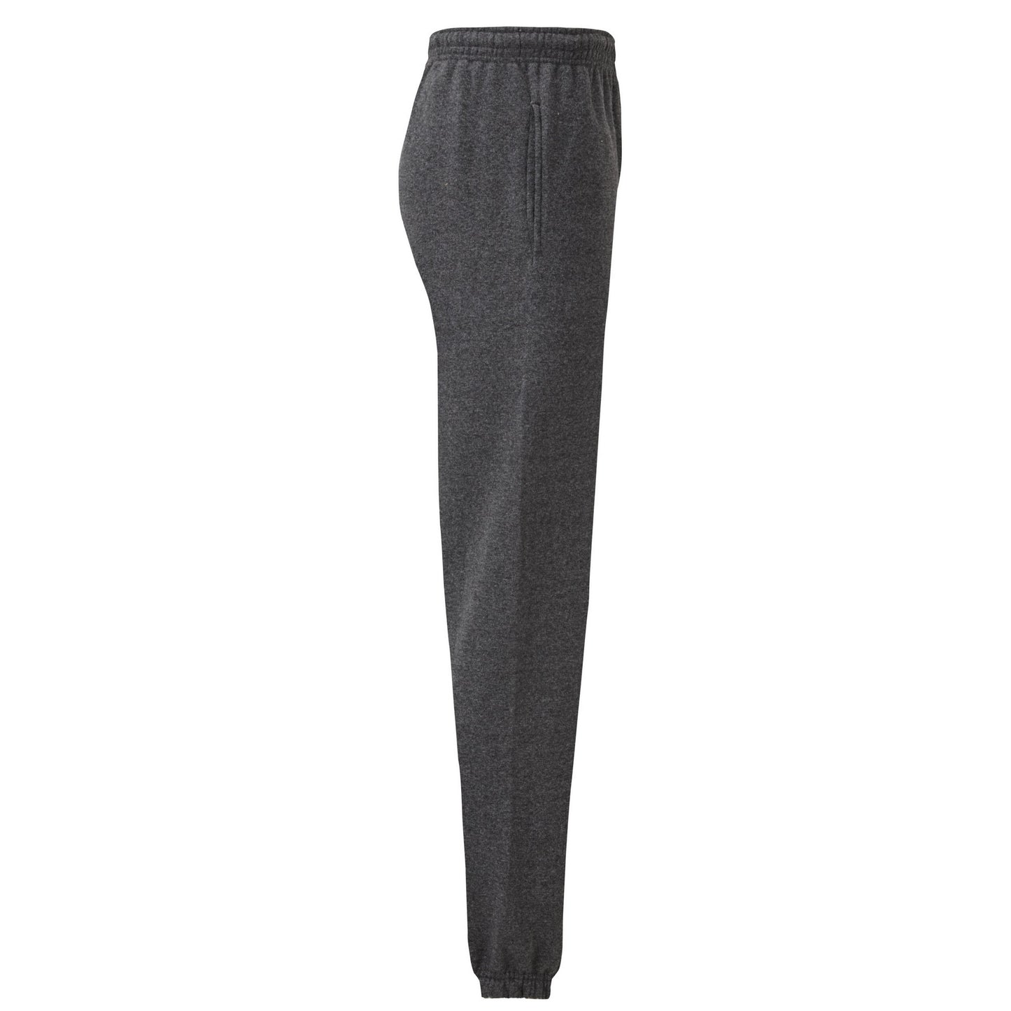 Dark Heather - Side - Fruit of the Loom Unisex Adult Classic Heather Elasticated Hem Jogging Bottoms