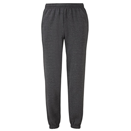 Dark Heather - Front - Fruit of the Loom Unisex Adult Classic Heather Elasticated Hem Jogging Bottoms
