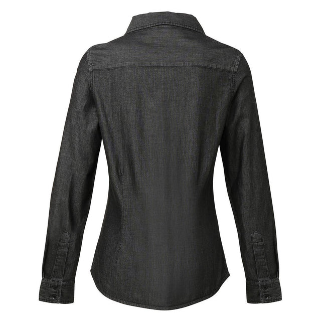 Black Denim - Back - Premier Womens-Ladies Stitch Shirt