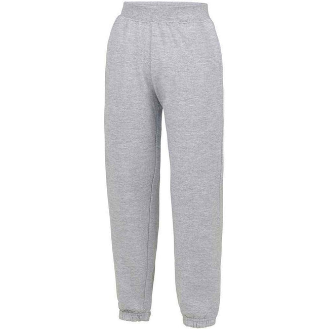 Heather Grey - Front - Awdis Childrens-Kids Heather Cuffed Jogging Bottoms