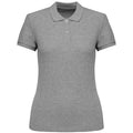 Moon Grey-Heather - Front - Native Spirit Womens-Ladies Pique Polo Shirt